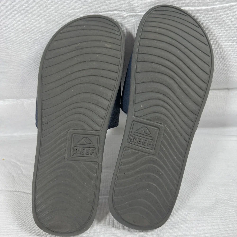 Reef One Slide Mens Sandals Blue Grey Water Friendly Beach Pool Shoes Size 11